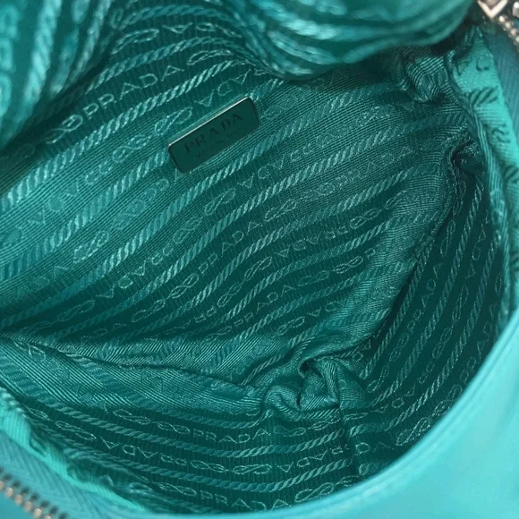 SALE! Prada Triangle Pavone Green Nappa Leather 2 Way Bag W/DB & Strap - Picture 11 of 16